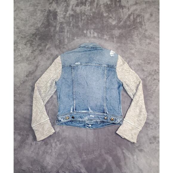 Free People Women's Size S Jean Jacket Blue Hybrid Winter Cotton Ca16-10 - Picture 6 of 7